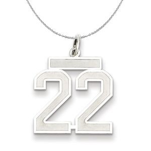 Sterling Silver, Jersey Collection, Medium Number 22 Necklace - 18 In